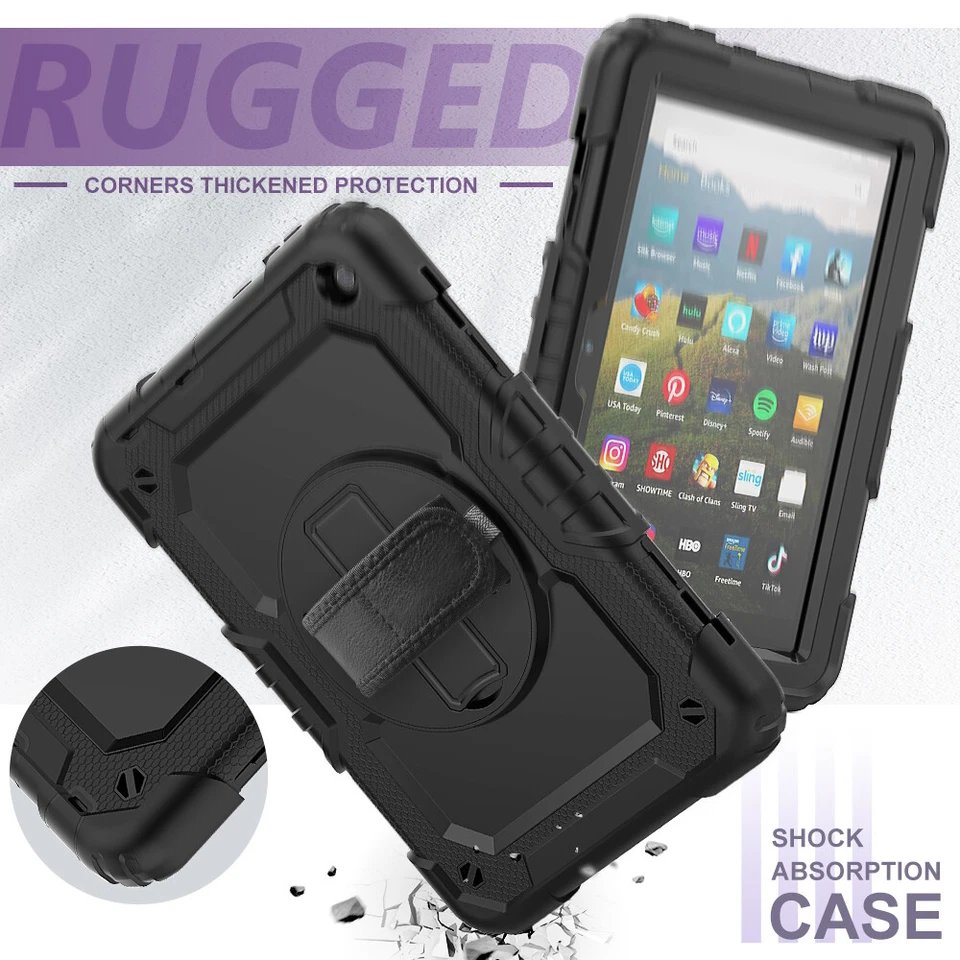 For Amazon Fire HD8 2020 10th Gen Heavy Duty Rotated Case with Screen Protector - Image 4 of 4