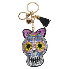 Ms Skeleton Keychain for Women or Girls Crystal Bag Charm Bling Purse Charm