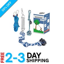 Durable Stainless Steel Dog Spring Pole with Tug Rope Toys - For Active Dogs