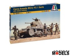 CARRO ARMATO M14/41 1° Serie With Italian Infantry Italeri 6543 1/35 Model Kit