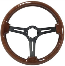 1968 - 1982 Corvette Mahogany Wood Steering Wheel Black Center 14 In S6 Sport C3