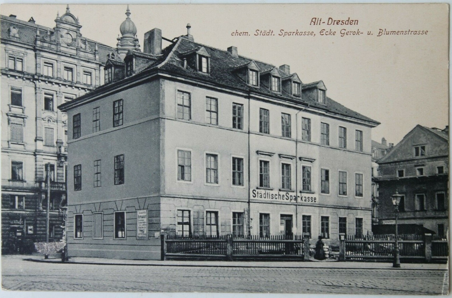 32889 AK Old Dresden Savings Bank Gerokstrasse Corner Blumenstrasse around 1910