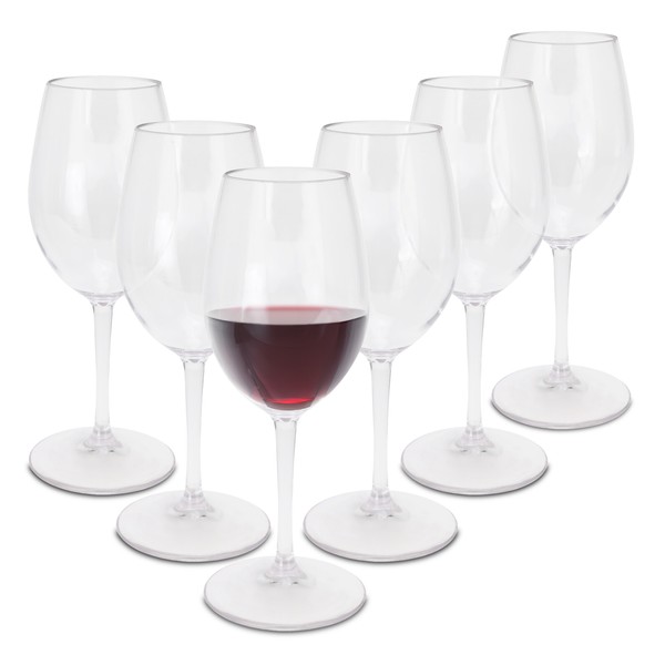 Mehrweg Kunststoff Weinglas 330 Ml - 6Er Set - Camping Picknick Glas Wein Kelch-image