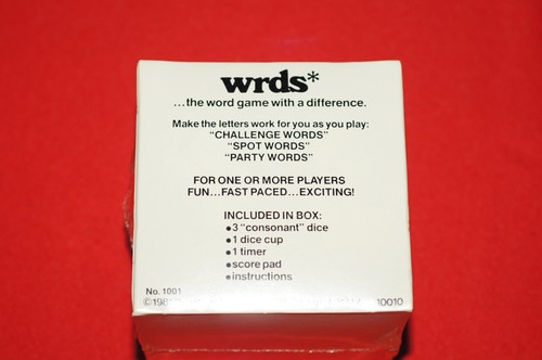 Juego de Palabras Dados Dynatoys WRDS de Colección Totalmente Nuevo Sellado - Imagen 3 de 3