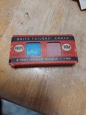 Vintage DRITZ TAILORS' CHALK NO. 629 4 PIECES  2 White / 1 Red / 1 Blue  1949