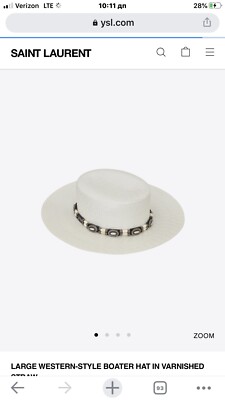 Saint Laurent Mens 2020 Straw Western Boater $2350