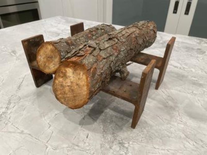 Howard Miller - H:603 - Iron - Andirons - Log Holder Fireplace Fire Box -Vintage