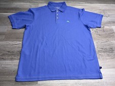 Tommy Bahama Island Zone Blue Polo Shirt Men's M Supima Cotton Beachy Casual
