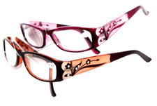 2 Reading Glasses Lady / Girl fashion Crystal decorated readers Power 2.50