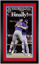 2023 World Series Champs! Texas Rangers Matted & Framed Newspaper Giclee Nov 2