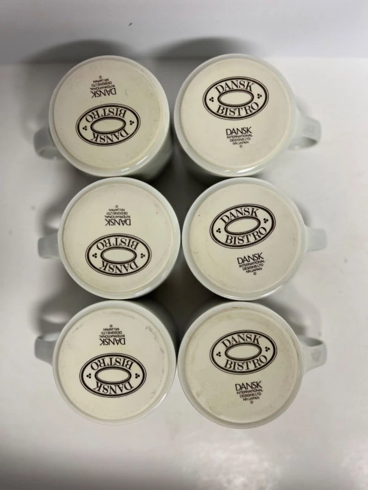 12 piezas Dansk Bistro Fredriksborg puntos azules 6 platillos con borde y 6 tazas planas Japón Foto 4 de 4