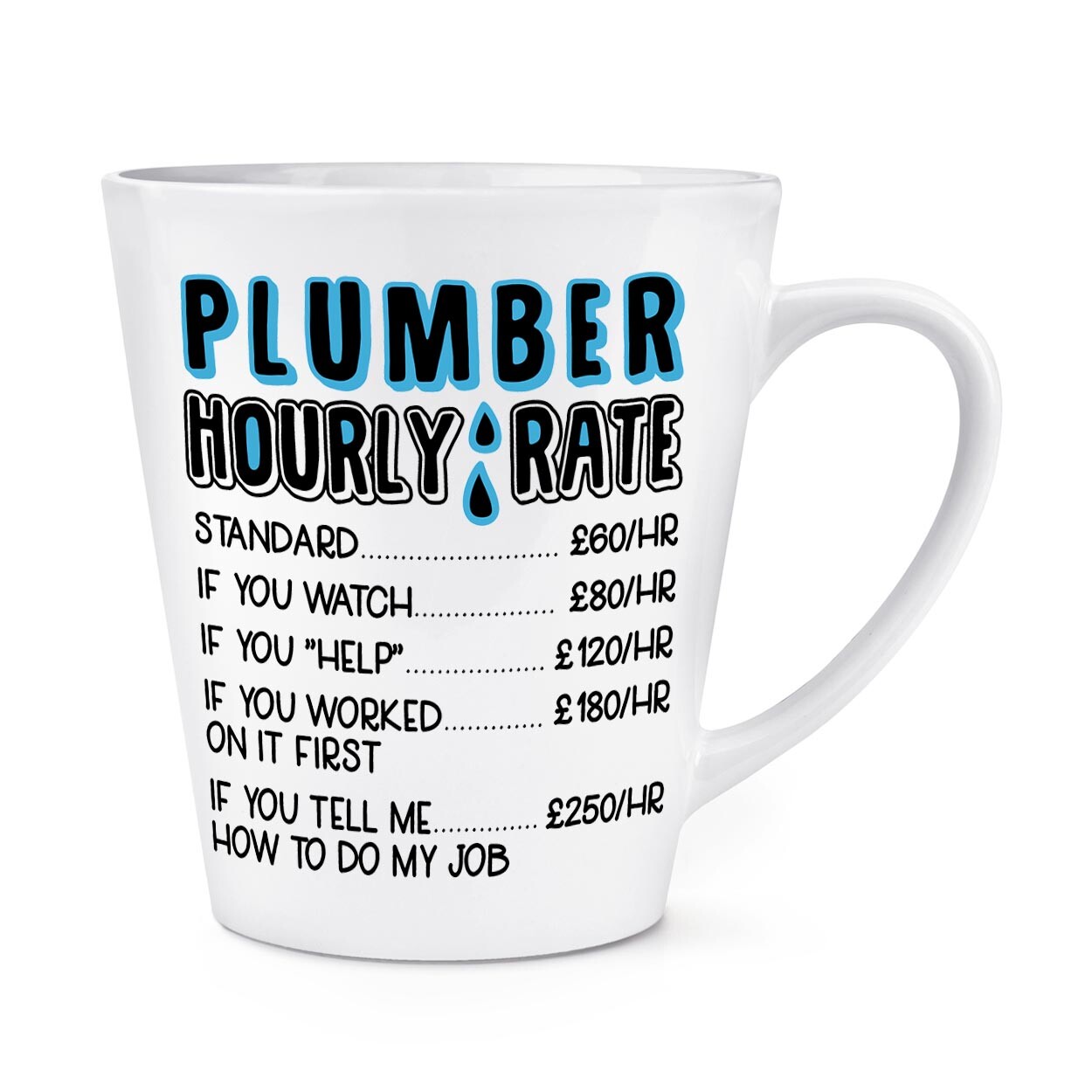 Plumber Hourly Rate 12oz Latte Mug Cup Funny Joke Sarcastic Awesome World's Best