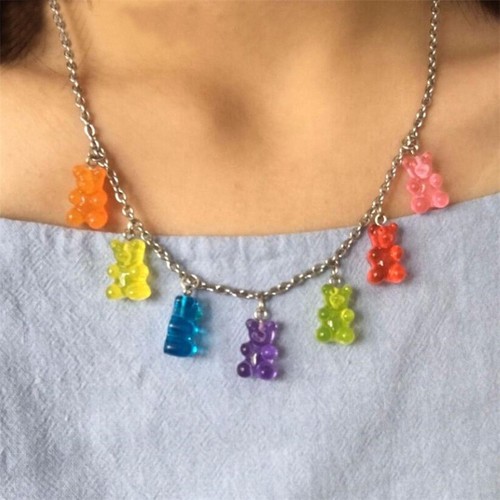Bear Chain Necklaces Candy Color 