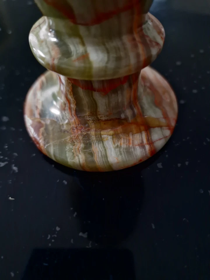 Vintage Marble Onyx natural stone heavyweight vase  - Image 3 of 3