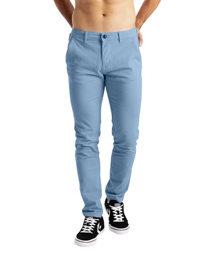 Mens Chino Trousers Stretch Slim Fit Casual Cotton Designer Pants - Picture 12 of 29