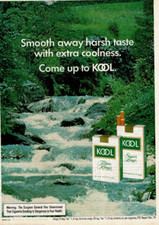 1977 Vintage Print Ad Kool River Rapids Smooth away harsh taste extra coolness
