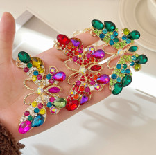 Butterfly Design Sparkling Crystal Rhinestones Keychain Handbag Decoration