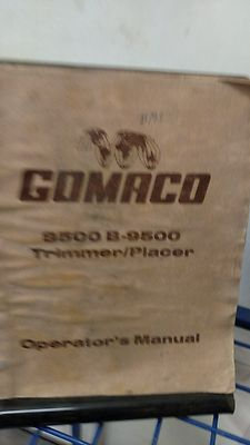 #ad Gomaco 8500 B 9500 Trimmer placer operator#x27;s Manual $50.00