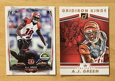 A.J. Green (2) 2014 Topps Football Power Players & 2017 Gridiron Kings Insert NM