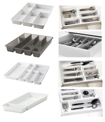 Ikea Kitchen Cutlery Holder Storage Rack Tray Plastic Partition
