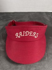 Vintage Red RAIDERS Team VISOR Cleaned Hat Cap Summer sun Tennis Golf 7 3/8 MAX