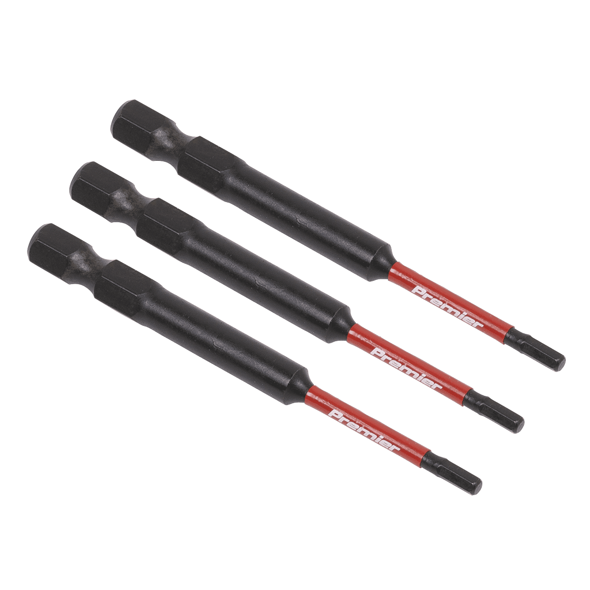 Sealey AK8260 Premier Hex Impact Power Tool Bits 2.5 x 75mm 3pc