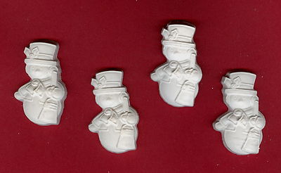 Medium Snowman w/scarf & broom plaster of Paris painting project. Set of 12!