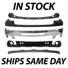 New Chrome Steel - Front Bumper Full Complete Kit For 2007-2013 Gmc Sierra 1500