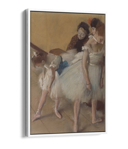EDGAR DEGAS, DANCE EXAMINATION -FLOATER EFFECT FRAMED CANVAS ART PRINT- WHITE - Picture 12 of 12