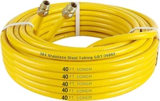 40FT 1/2'' CSST Flexible Gas Line Pipe w/ 2 Male Adapter Fittings Conversion Kit