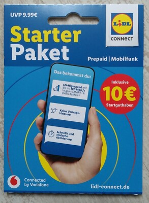 #ad GERMAN SIM CARD VODAFONE LIDL TALK 10€ NEW UNUSED ONLINE REGISTRATION PREPAID $9.99