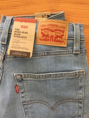 Levis 724 Women's High-Rise Slim Straight Jeans Pants (18883-0230) NWT - Picture 2 of 6