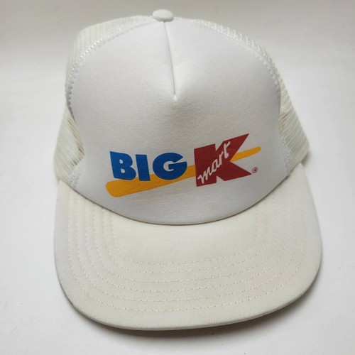 Big Kmart Hat Cap White Adult Used Mesh 