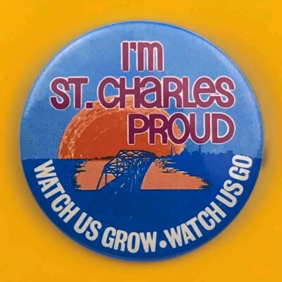 St. Charles Pin Button Vintage Travel Souvenir