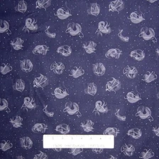 Space Fabric - Zodiac Constellations Stars on Navy Blue - Dear Stella YARD