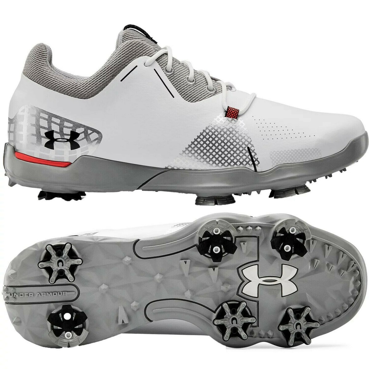Under Armour Spieth Golf Shoe's White/Grey Kids 3022768-100