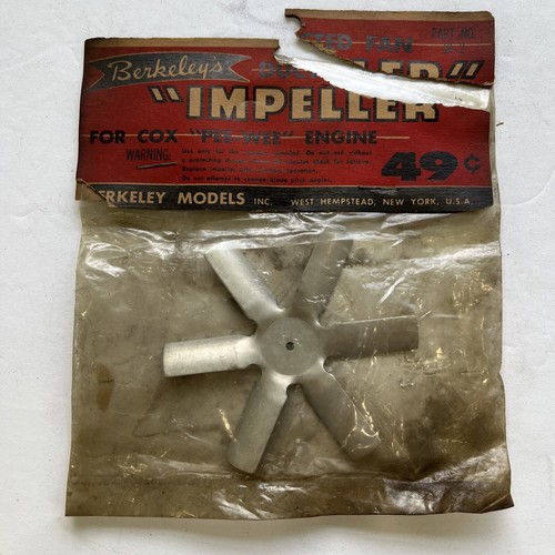 Berkeley’s Ducted Fan Impeller For Cox Per Wee Engine DF-2
