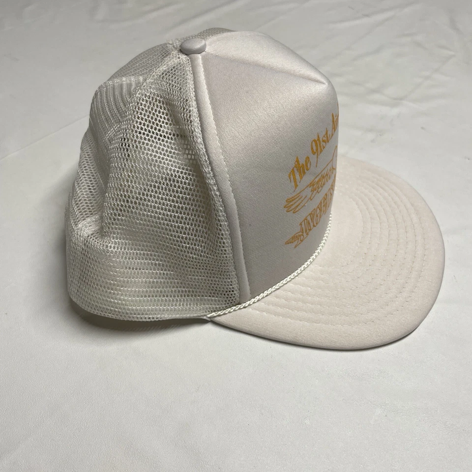 Gorra de camionero vintage años 90 ejército 91ª División Aerotransportada “Ángeles a cargo” blanca Foto 4 de 4