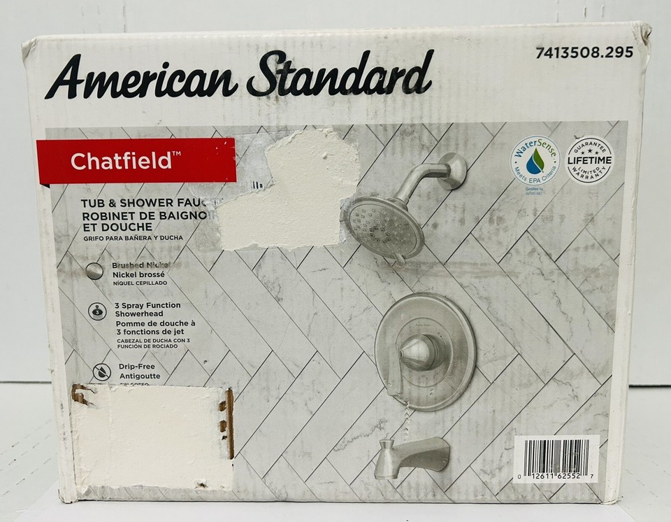 American Standard 7413508.295 Chatfield Tub/Shower Trim Kit Brushed