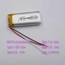 3.7V 1000mAh 3.7Wh Li Lipo Battery 102050 NTC Thermistor JST 3Pin Connector Plug