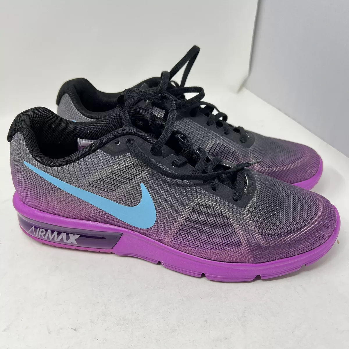 Sala Descubrir detrás Nike Womens Air Max Sequent 719916-010 Low Top Running Shoes Sz 9.5 | eBay