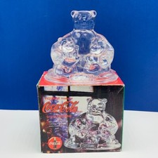Coca Cola figurine coke polar bears box nib cubs glass sculpture statue crystal