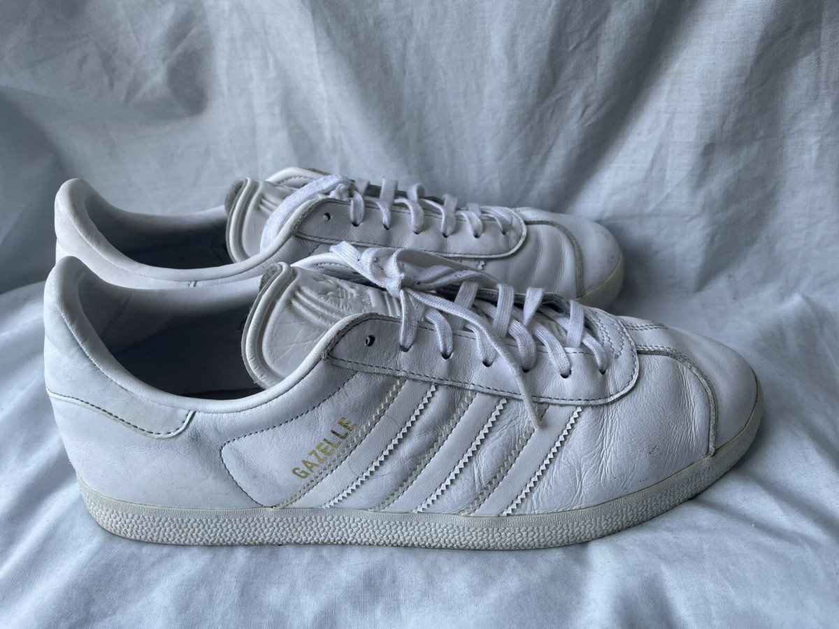 adidas gazelle silver green womens Adidas Gazelle Leather Trainers White/Royal Gum  80's Casual Classics