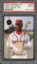 2000 JUSTIFIABLE 2K JUST GAMERS JG05 COREY PATTERSON JUST GAMERS-BAT PSA 9 