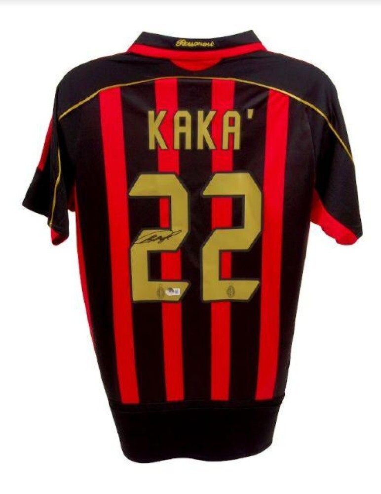 Kaka Autographed/Signed AC Milan Addidas Jersey (Beckett