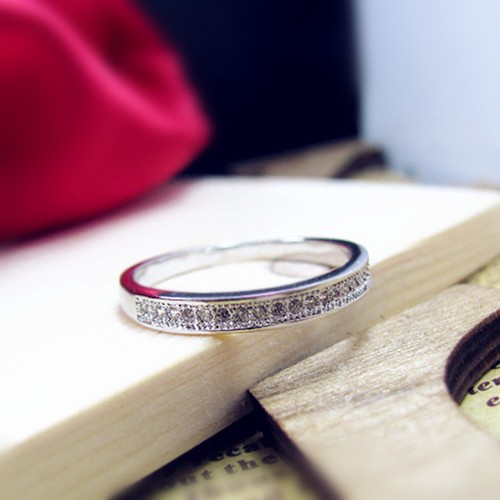 3MM Female Wedding Ring 925 Silver Single Row Micro CZ Engagement Band Size 4-9 - Picture 11 of 17