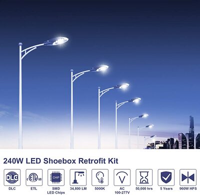 E39 120W LED Retrofit Kit Replace 200-250W MH/HPS Wallpack Street Shoebox Light 05 Tgg