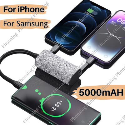 Mini Power Bank Pack Battery Charger Case Cover For iPhone 14 13 12 11 X Android
