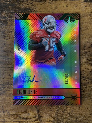 2019 Panini Illusions Rookie Signs Green 34/99 Devin White Rookie Auto RC Tampa