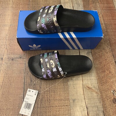 NIB WOMEN ADIDAS ORIGINALS ADILETTE SLIDES Core Black (H00141) Size 6  191985129913 | eBay